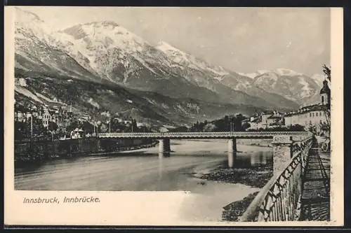 AK Innsbruck, Innbrücke mit Ortspanorama