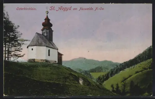 AK St. Aegyd am Neuwalde, Osterkirchlein mit Umgebung