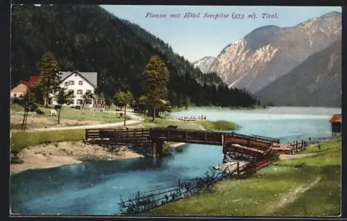 AK Plansee /Tirol, Seepartie mit Hotel Seespitze
