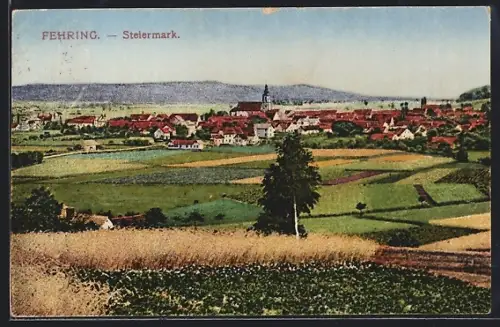 AK Fehring /Steiermark, Gesamtansicht mit Feldern