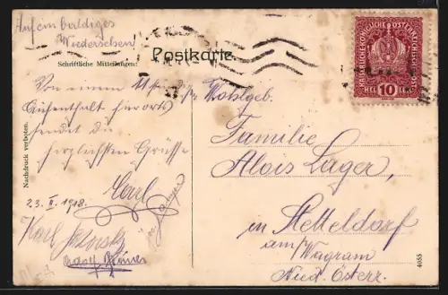 AK Stainach, Ortsansicht mit Bergen