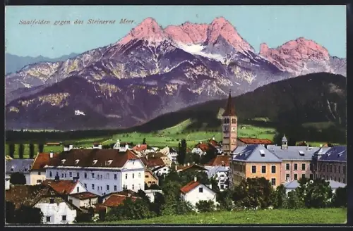 AK Saalfelden, Panorama gegen das Steinerne Meer