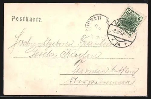 AK Wolfsberg, Ortsansicht mit Fernblick aus der Vogelschau