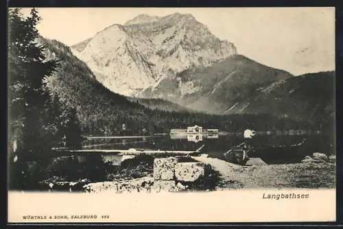 AK Langbathsee, Seepartie mit Ufergebäude