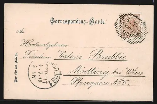 AK Wien, Donaukanal mit Brücke u. Stadtpanorama aus der Vogelschau