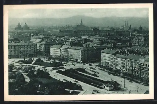 AK Wien, Panorama Karlsplatz aus der Vogelschau