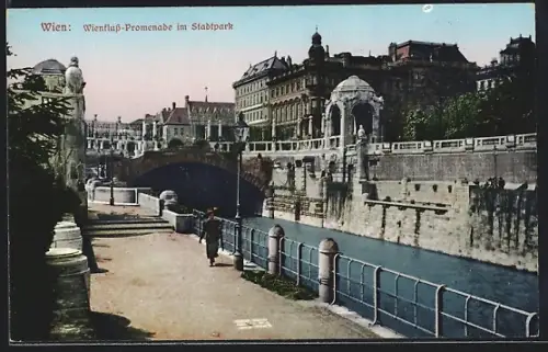 AK Wien, Wienfluss-Promenade im Stadtpark