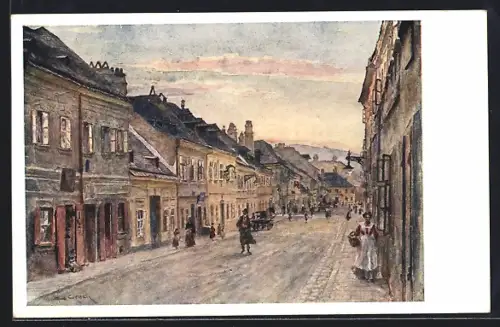 Künstler-AK Emil Czech: Wien IX, Badgasse