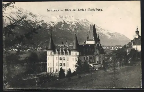 AK Innsbruck, Blick auf Schloss Mentelberg