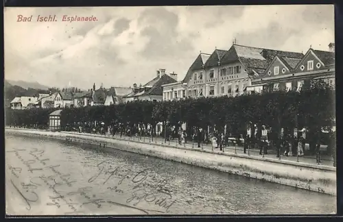 AK Bad Ischl, Salzkammergut, Esplanade