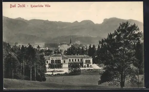 AK Bad Ischl, Kaiserliche Villa mit Bergpanorama