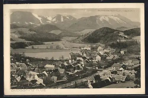 AK Gloggnitz /N. Oe, Ortsansicht mit Sonnwendstein