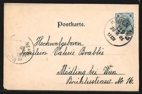 AK Semmering, Hotel und Villa Panhans mit Pfarrhaus und Kirchlein nebenan