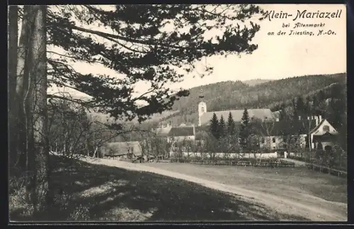 AK Klein-Mariazell bei Altenmarkt, Blick zur Kirche im Ort