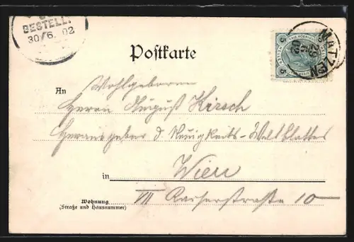 AK Matzen, Ortsansicht mit Schloss Kinsky