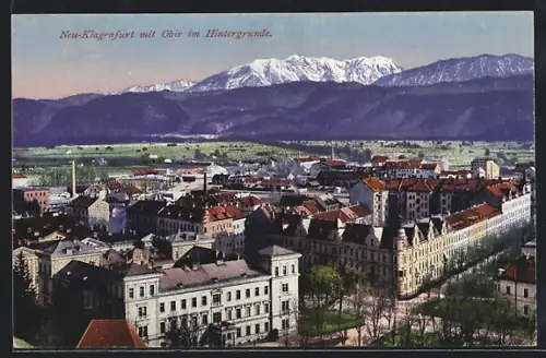 AK Klagenfurt, Neu-Klagenfurt, Teilansicht mit Obir im Hintergrunde