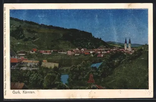 AK Gurk /Kärnten, Ortsansicht mit Kirche