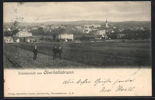 AK Oberhollabrunn, Ortsansicht mit Kirche