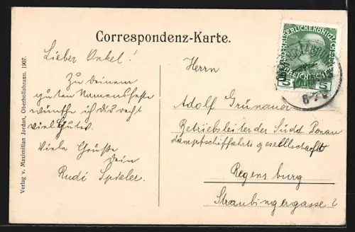 AK Oberhollabrunn, Teilansicht mit Kirche