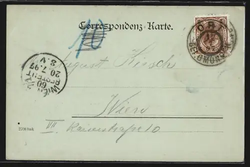 Mondschein-AK Traunsee, Panorama mit Bergen