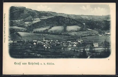 AK Rohrbach a. d. Gölsen, Teilansicht mit Kirche