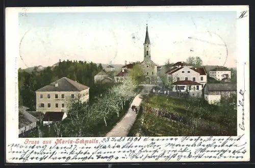 AK Maria-Schmolln, Blick zur Kirche