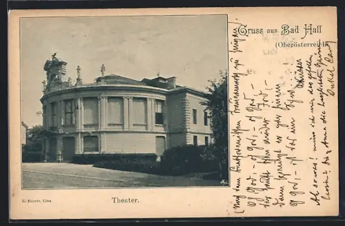 AK Bad Hall /Oberösterreich, Theater mit Strassenpartie