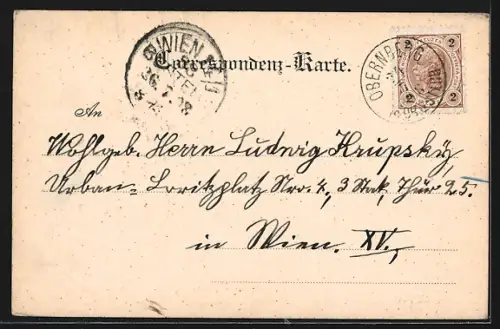 AK Obernberg, Ortsansicht im Jahre 1640 nach einem Stich