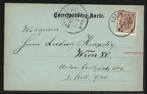 Mondschein-AK Losenstein, Strassenpartie mit Bergen