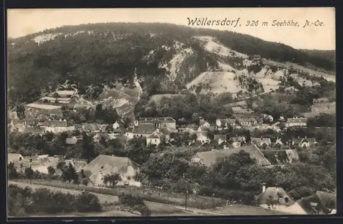 AK Wöllersdorf, Totalansicht aus der Vogelschau