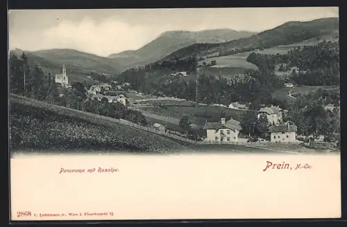 AK Prein /N.-Oe., Panorama mit Raxalpe