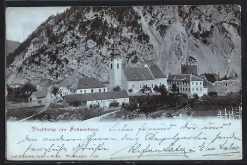 AK Puchberg am Schneeberg, Ortspartie mit Kirche