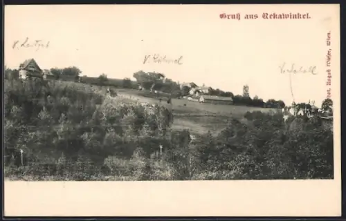 AK Rekawinkel, Ortspartie mit Kapelle