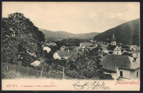 AK Purkersdorf, Teilansicht mit Kirche