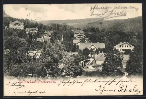 AK Tullnerbach-Pressbaum, Ortsansicht aus der Vogelschau