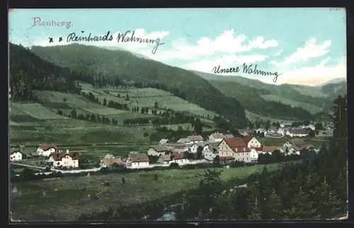 AK Neuberg, Ortsansicht aus der Vogelschau