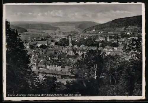 AK Hann. Münden, Blick von der Tillyschanze auf die Stadt