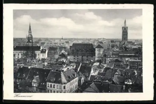 AK Hannover, Stadtansicht mit Kirche und Altstadt