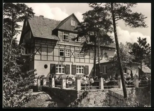 AK Klettbach über Erfurt, Berggasthaus und Pension Stiefelburg von Joh. Hornung