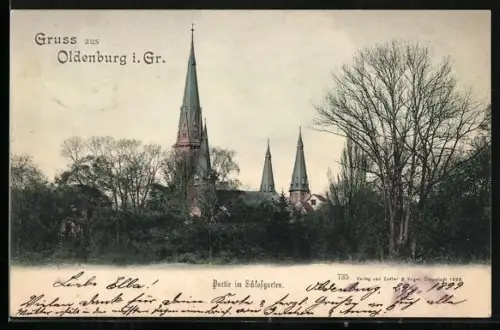 AK Oldenburg i. Gr., Partie im Schlossgarten
