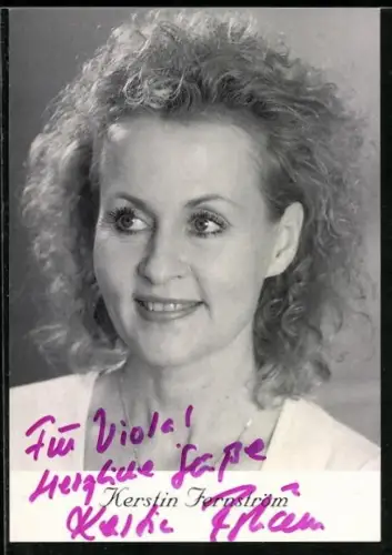 AK Schauspielerin Kerstin Jernström im Porträt, Autograph