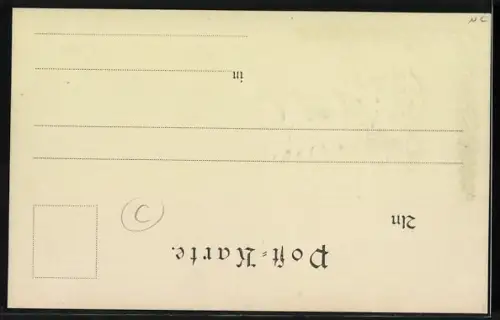 Präge-AK Gesellschaft auf Kutschfahrt, Blumen-Ornamente