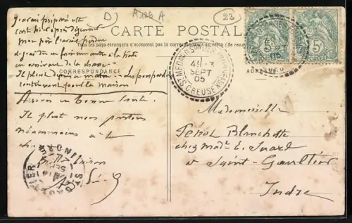 AK Creuse, Petite Bergère creusoise, Hirtenmädchen