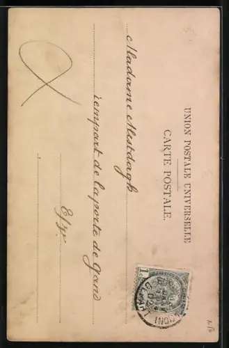 AK Enten an einem Gewässer, Mädchenportrait