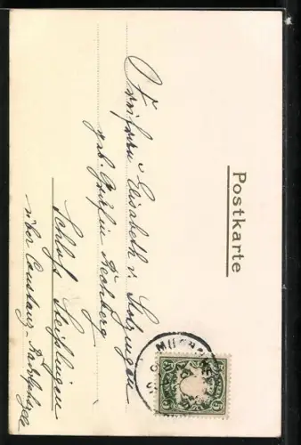 AK Pfingstgruss, Maikäfer klettern auf Kalender, Fahrradfahrer