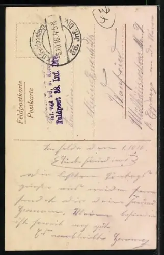 AK Soldaten auf Läusejagd im Schützengraben, Gedicht