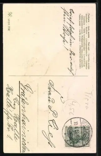 AK Joyeuses Paques, Hühner zu Ostern