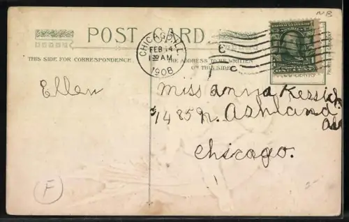 Präge-AK Amor reitet auf einer Schwalbe, A loving Thought