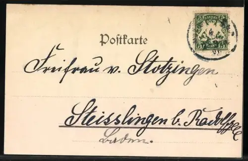 Lithographie Junge mit Weihwasser in einer Kirche, Fröhliche Ostern