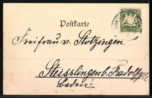 Lithographie Priester mit brennender Kerze in einer Kirche, Gedicht, Fröhliche Ostern